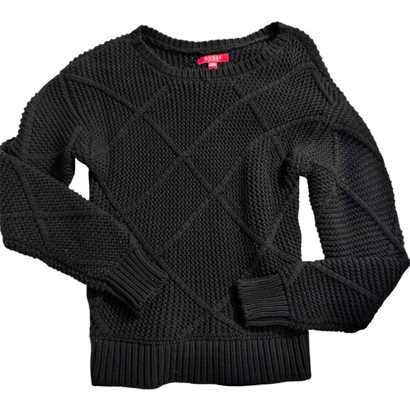 Guess Sweaters - GUESS Diamond Pattern Crew Neck Cotton Blend Sweater XS